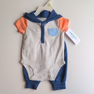 Carter's Baby Hooded Romper Set